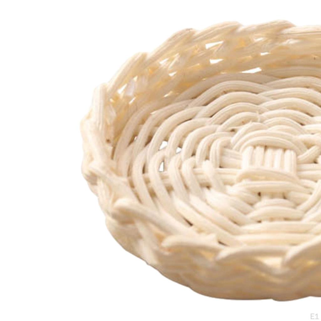 1/12 Dollhouse Miniature Model Hand Woven Basket Pretend Play Toy Doll Accessories Decoration for