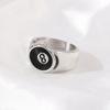 Punk Style Billiard Number Black 8 Opening Adjustable Rings Metal Alloy Rings Fashion Hip Hop Rock Jewelry For Women And Men