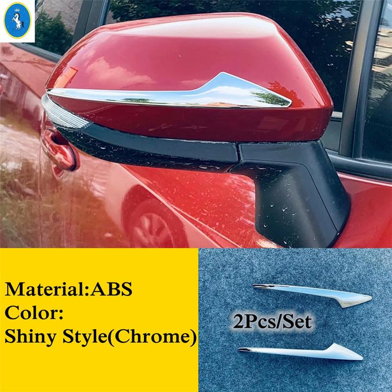 ABS Door Rearview Mirror Anti-rub Guard Stripes Rear Bumper Decor Cover Trim For Toyota Yaris   Car Chrome Accessories