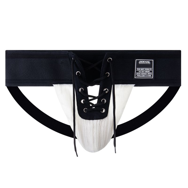 Jockstraps JOCKMAIL Lace-up Adjustable Size Men's Thong Underwear Extra Wide Waistband Low Waist Style Soft Breathable Comfortable Underpants