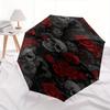 Skull Roses Automatic Folding Umbrella  8 Ribs, Durable Iron Frame, Bright Color Pattern Compact Travel Umbrella, Suitable for Outdoor, Beac