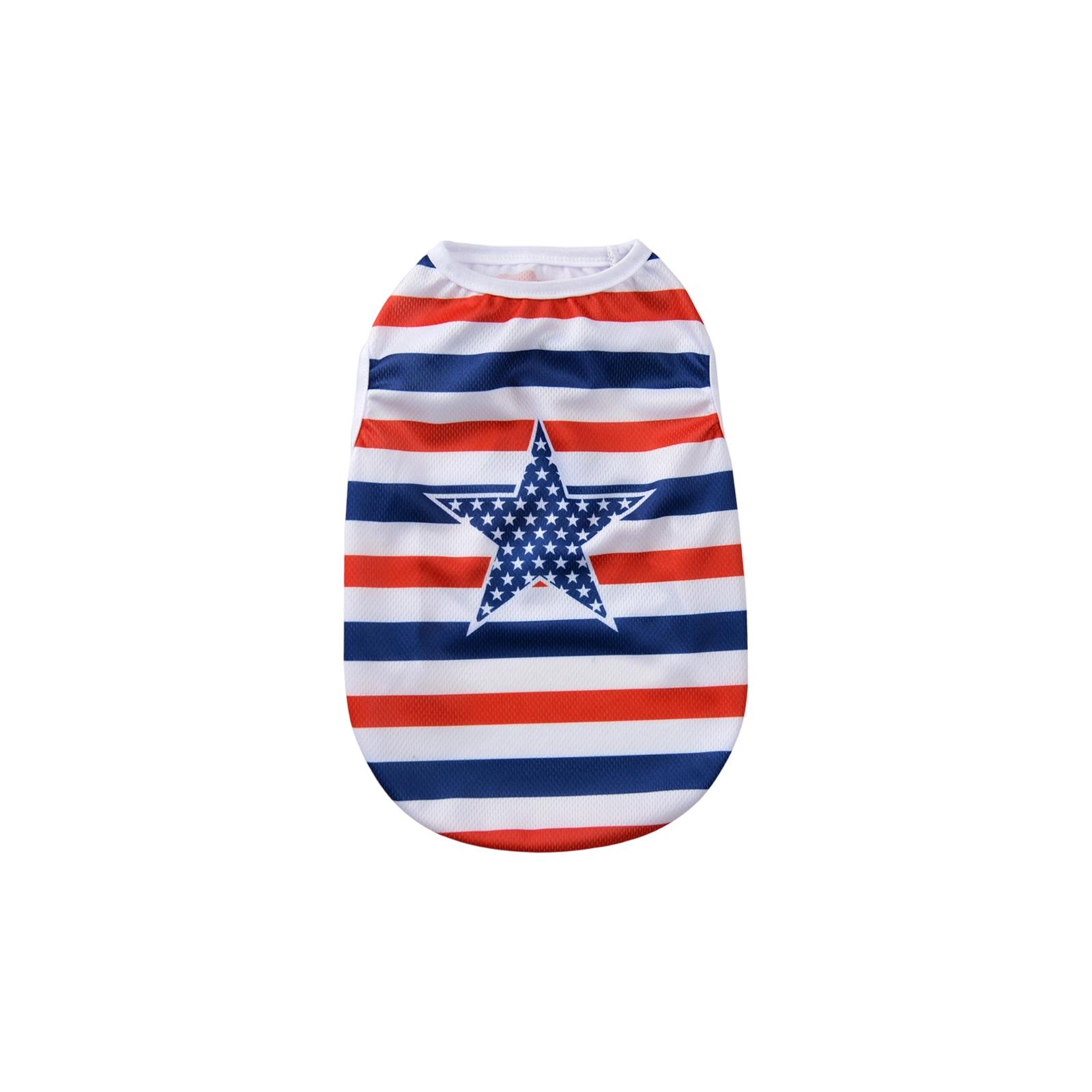 Dog Vest Summer Lightweight Breathable Printed Tank Top for Pets American Flag Pattern Sleeveless Mesh Shirt for Small Medium Dogs L винный