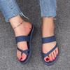 European and American Foreign Trade Large Size Flat Bottom Set of Toe Slippers Women's Simple Woven Belt Light Beach Cool Slippers