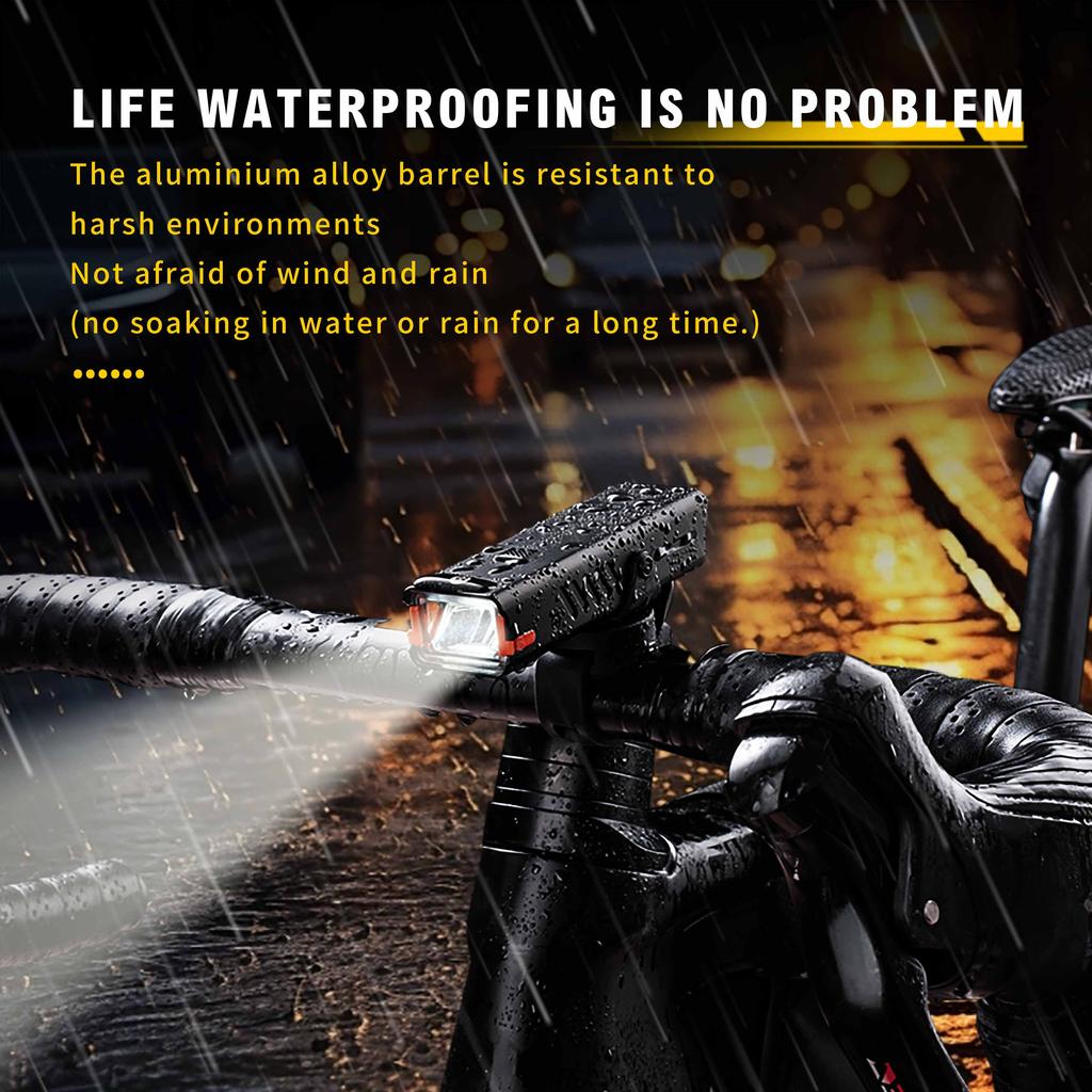 OFFBONDAGE Bicycle Headlight Aluminum Alloy Waterproof Bike Front Light Digital Display 2000mAh USB Rechargeable MTB Cycling Lam 7