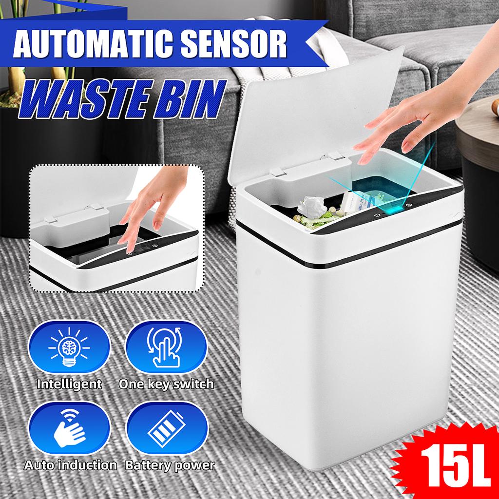 Buy 15L Smart Trash Can Automatic Infrared Sensor Dustbin Home Garbage