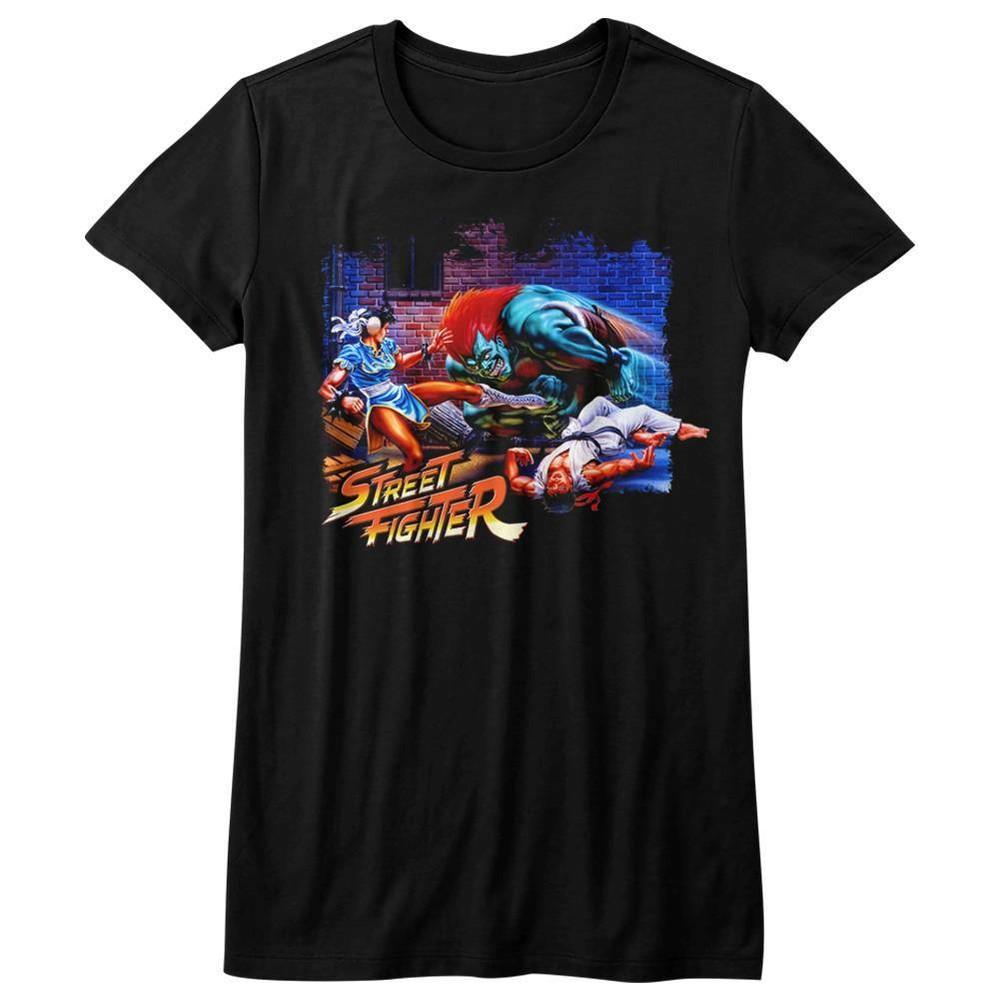 Street Fighter Alley Fight Black Junior Women s T-Shirt Unisex T-Shirt XL
