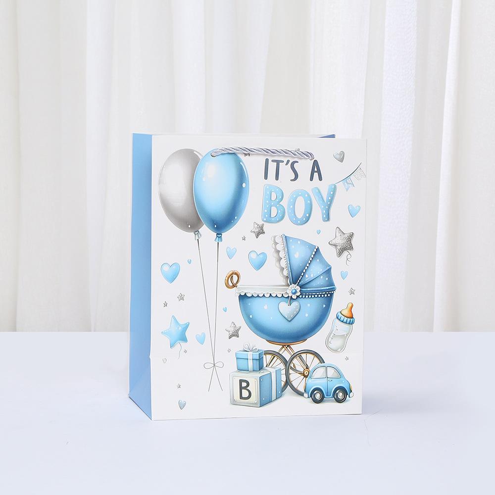 6/10pcs StoBag Baby Shower Party Paper Tote Bags Recyclable Gift Bags for Candy Cookies Gender Reveal Hospital Visitors