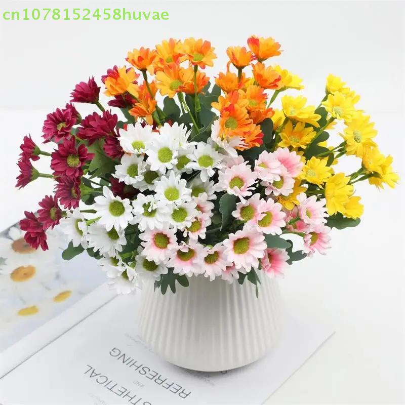 Artificial Sunset Mums Flowers Realistic Outdoor/Indoor Floral Arrangements Waterproof Windproof Fake Flowers Home Party Decor
