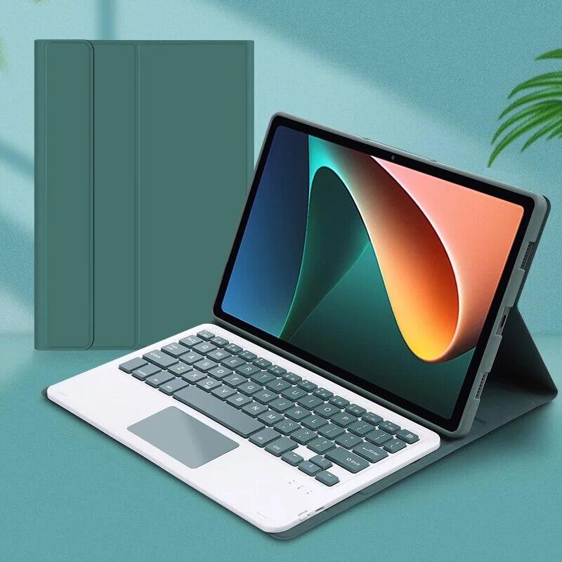

Кожаный чехол для планшета Xiaomi Redmi Pad SE 11 2023 6 6 Pro 11 5 11 дюймов 5 Pro 11 Redmi Pad 10,61 с сенсорной панелью и Bluetooth-клавиатурой Redmi Pad SE 11 темно-зеленого