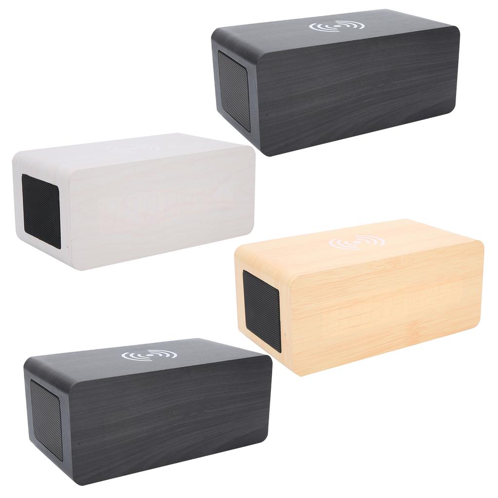 Multifunctional Wooden 2000mAh Mini Alarm Speaker Wireless Bluetooth Clock Stereo Speaker