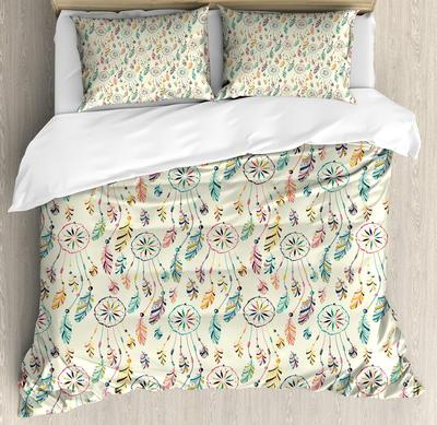Simple Small Fresh Pattern Duvet Cover Queen King Size Retro Travel Theme Printed  Bedding 3-Piece Set With 2 Pillowcases