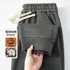 Mens Heavy Weight Pure Cotton Thickened Loose Cuffed Casual Long Trousers