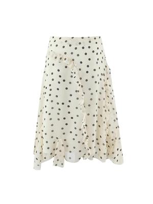 2025 Autumn/Winter European & American Ruffle Polka Dot Maxi Skirt for Women