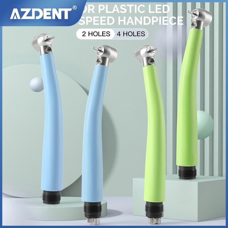 AZDENT Dental Kunststoff LED Hochgeschwindigkeits-Handstück Dreifach-Wasserstrahl LED Integrierter Generator Farbe Dental-Handstück Zahnarztwerkzeuge