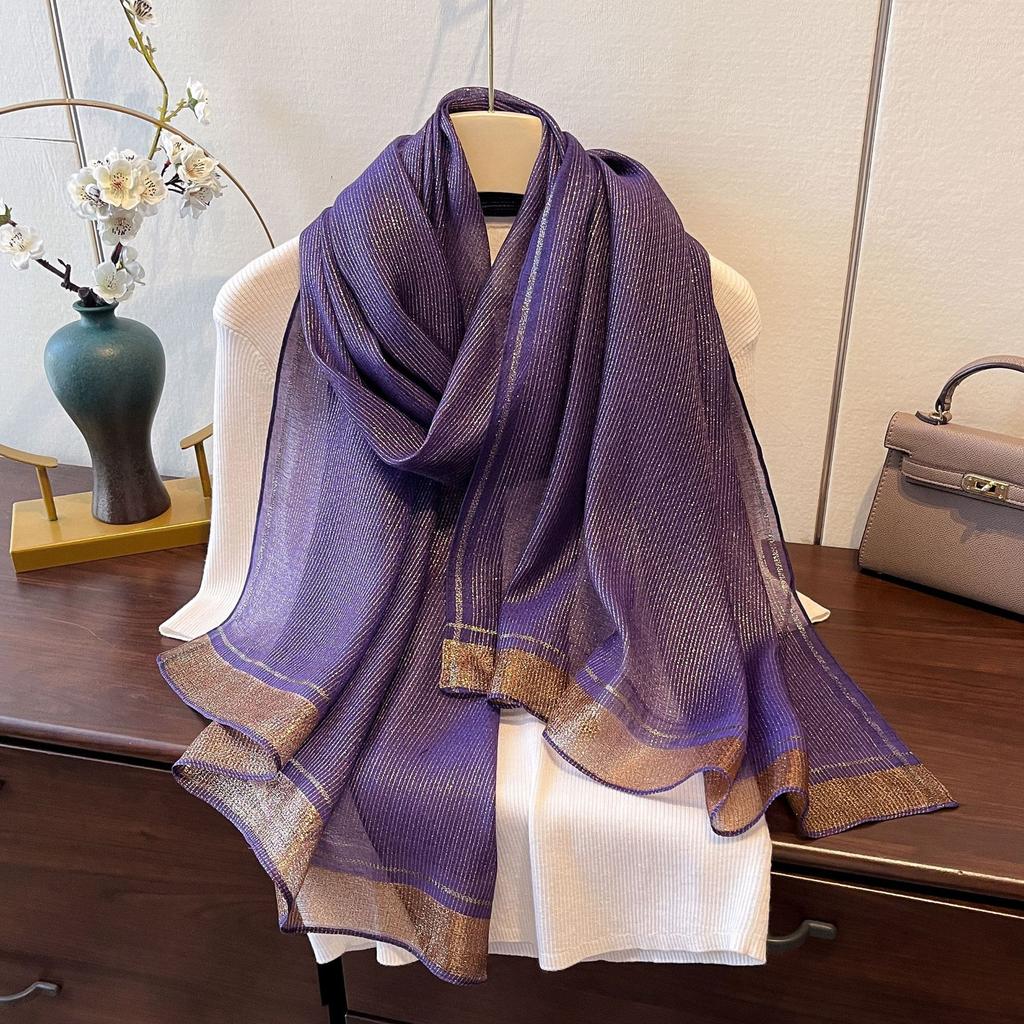 Vår og Sommer Nytt Temperament Mote Skjerf Tynt Klimasjal Langt Varmt Emulasjon Silkeskjerf for Kvinner