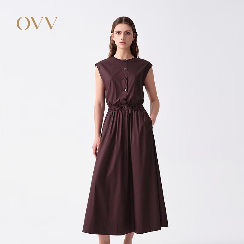 OVV 2026 Spring/Summer Women s Round Neck A-Line Sleeveless Dress L вино красного