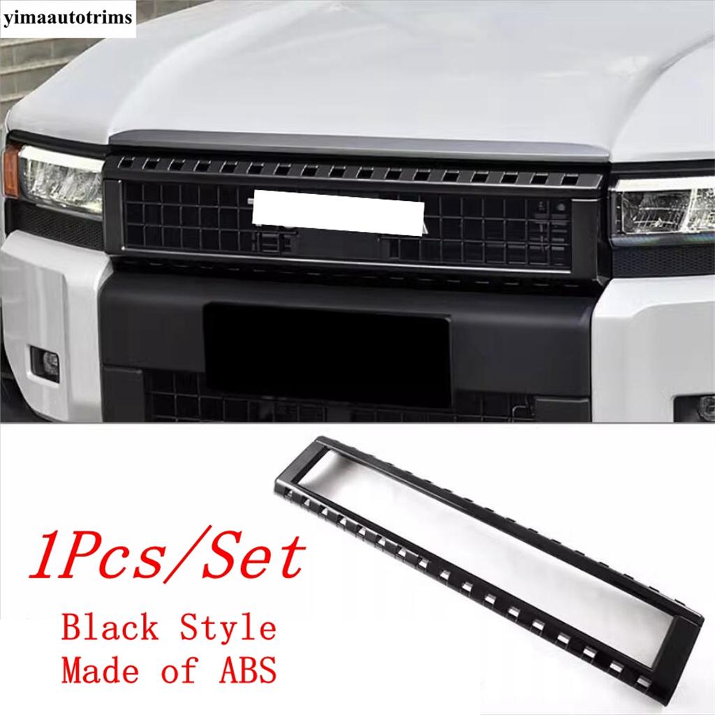 Front Upper Middle Grille Mesh Frame Panel Cover Trim For Toyota Land Cruiser Prado 250 LC250 2024 2025 ABS Chrome Accessories