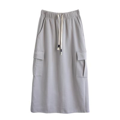 Καλόκαι Φθινοπωρινό Κορδόνι Κουλότ Ψηλόμεσο και Λεπτό Ευέλικτο Τυλιγμένο στο Ισχίο Φόρεμα με Σχίσιμο Φαρδύ Φόρεμα