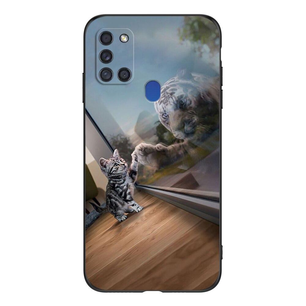 

Чехол для Samsung A21S 6,5 дюйма; Задняя крышка телефона для Samsung Galaxy A21s GalaxyA21s A 21s a217 черный чехол из ТПУ Лев волк тигр дракон Samsung A21S