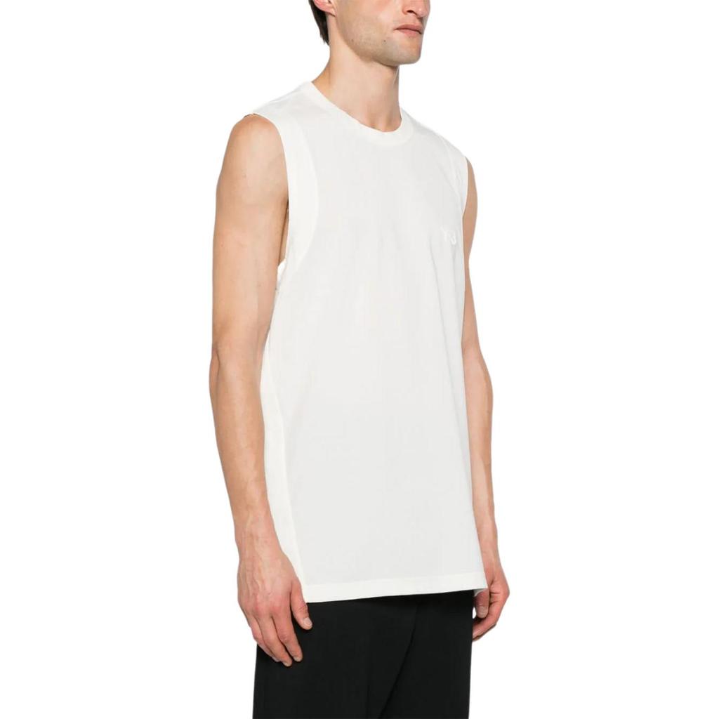 Y-3 Solid Color Sleeveless Crew Neck Tank Top Men Tops White IV8236