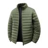 Cotton Jacket Men's Winter Solid Color Stand Up Collar Windproof and Warm Lightweight Cotton Jacket Simple Jacket
