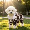 Hooded Design Christmas Dog Jumpsuit Warm Plush Winter Dog Clothes Dog Four Legged Coat  Photo Prop