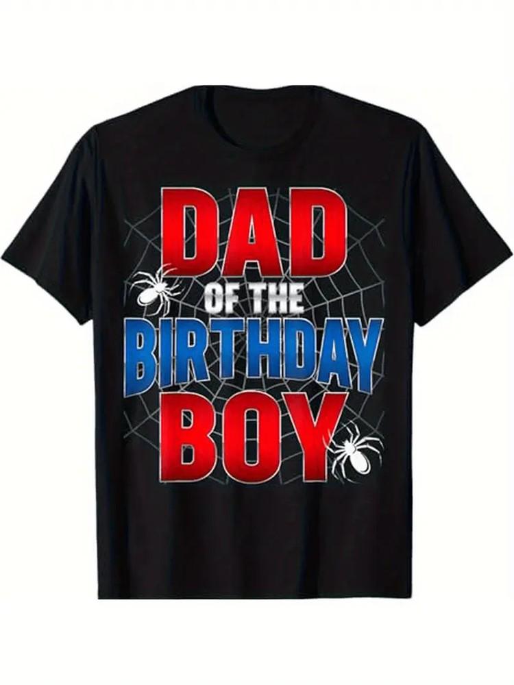 

Dad of the Birthday Boy Spider Web Applique T-ShirtMen039;s Black Cotton Crew Ne Unisex T-Shirt XXXL