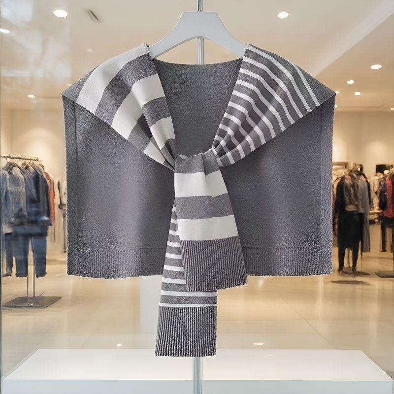 Korean-Style Striped Shawl Shirt: Versatile Summer Sun Protection and Travel Cover-Up