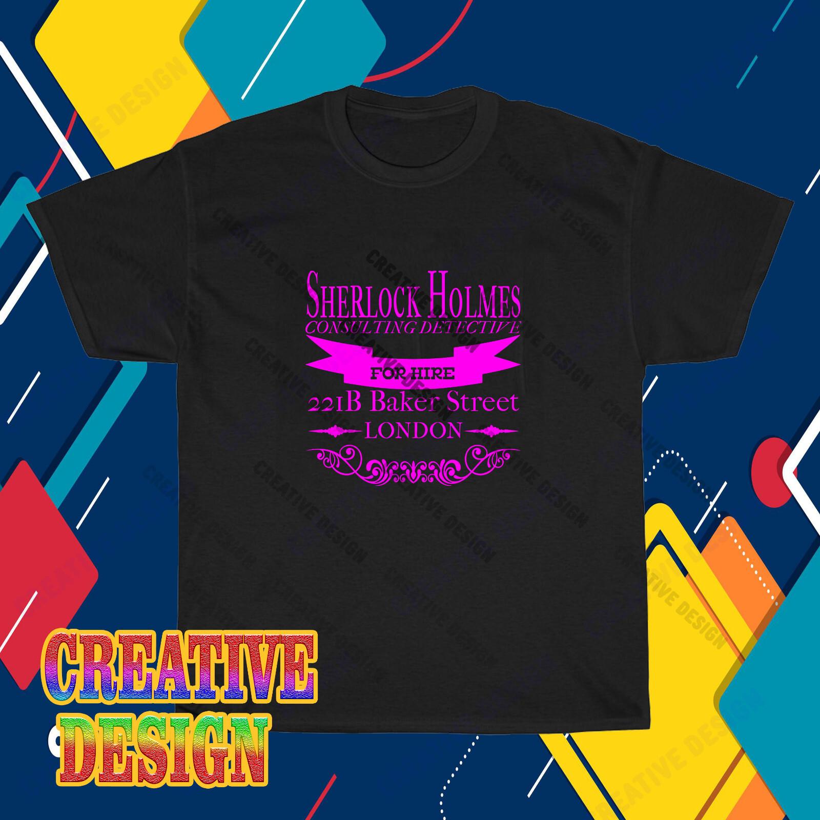 New Sherlock Holmes 221 B Baker Street DetectiveT-Shirt XXXL