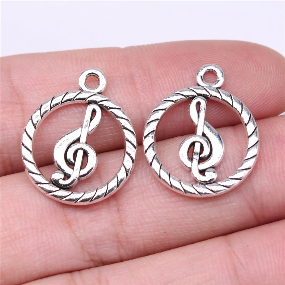 20pcs Music Charms Musical Note Charms For Jewelry Making Antique Silver Color DIY Crafts Making Findings Handmade Jewelry