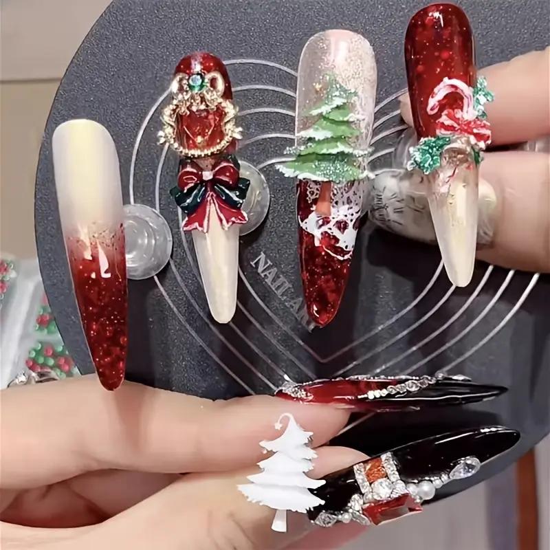 WTEMPO Christmas Silicone Nail Art Mold High Transparency Curved Surface Design DIY Manicure Accessories Template Tool for Nail Surface Decoration