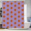 Modern 3D Printed Shower Curtain With Purple And Orange Floral Pattern Waterproof Fabric Bathroom Decor Size Customizable For Yo
