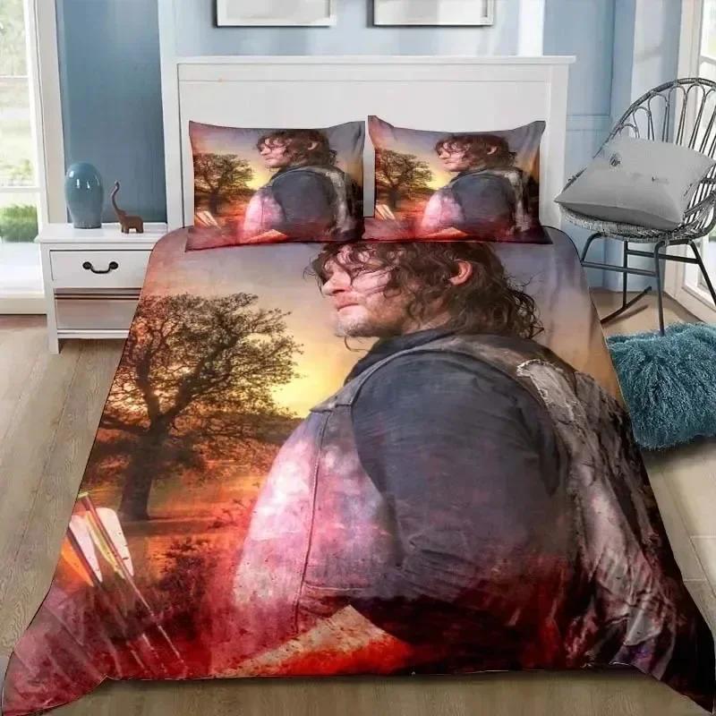 Hot TV Bedding Set Walking Dead Daryl Dixon Wings Single Twin Full Queen King Size Bed Set Adult Boys Bedroom 3D Print