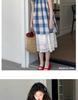 Stylish Plaid Stripe Vest & Lace Hem Top Two-Piece Set for Girls - Summer 2026 Collection