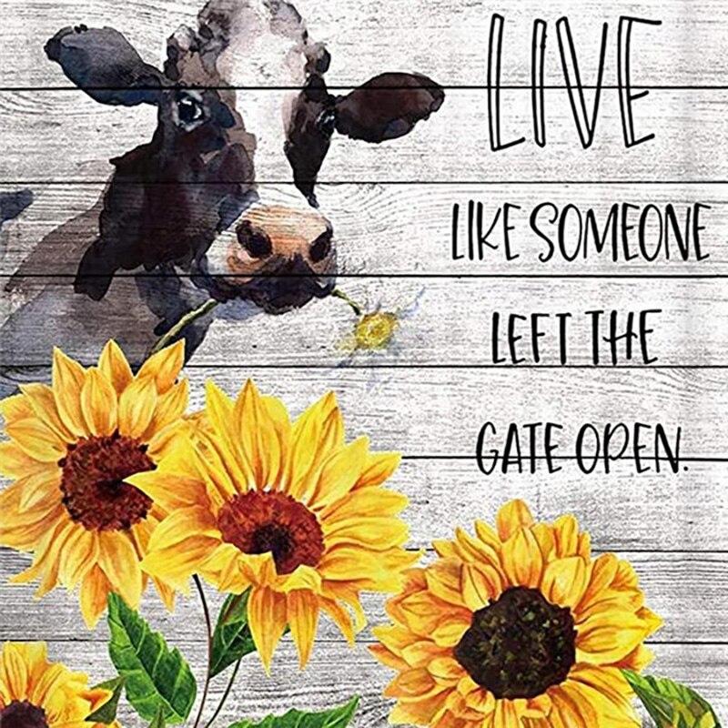 Nou Tablou 5D DIY cu Diamante, Bovine, Broderie cu Diamante, Animale, Cusătură în Cruce, Burghiu Rotund Complet, Artizanat Manual, Decor Acasă, Cadou