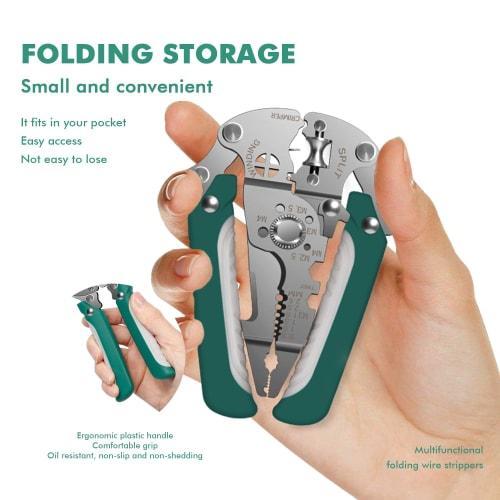 Powerful, multi-functional wire stripper with crimping pliers, suitable for both left-handed and right-handed electricians. Recommended for electricia
