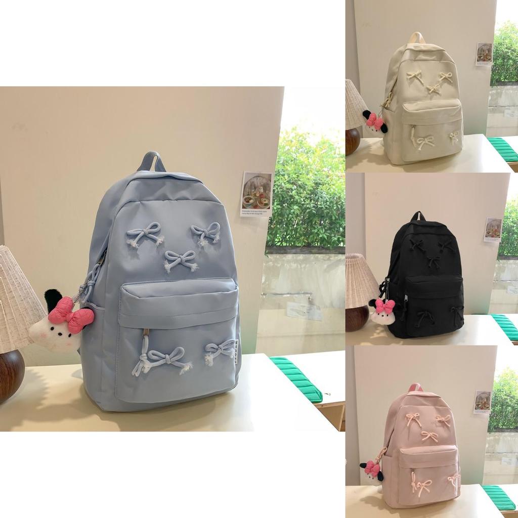 Large Capacity Girls Backpack With Butterfly Bow For School And Daily Use