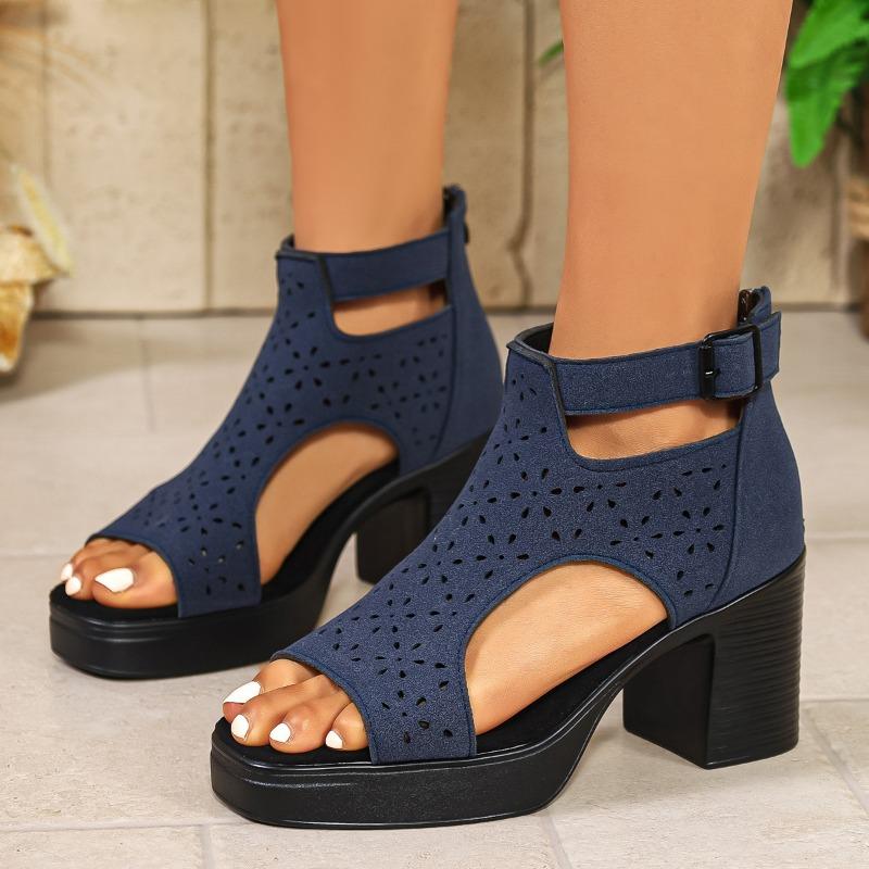 Plus-size Open-toe Platform Fish-mouth Sandals for Women, New High-heeled Shoes Devotion