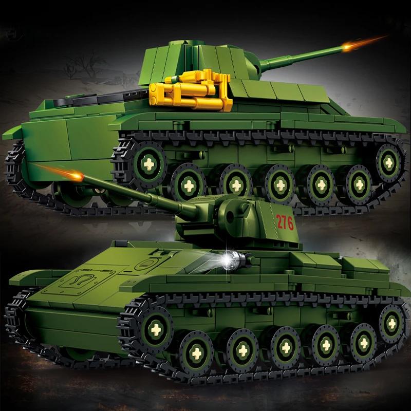 Tank Destroyer T-70 Light Tank Puzzle Assembled Building Blocks Soviet Armored Vehicle : Building Block Model Toy