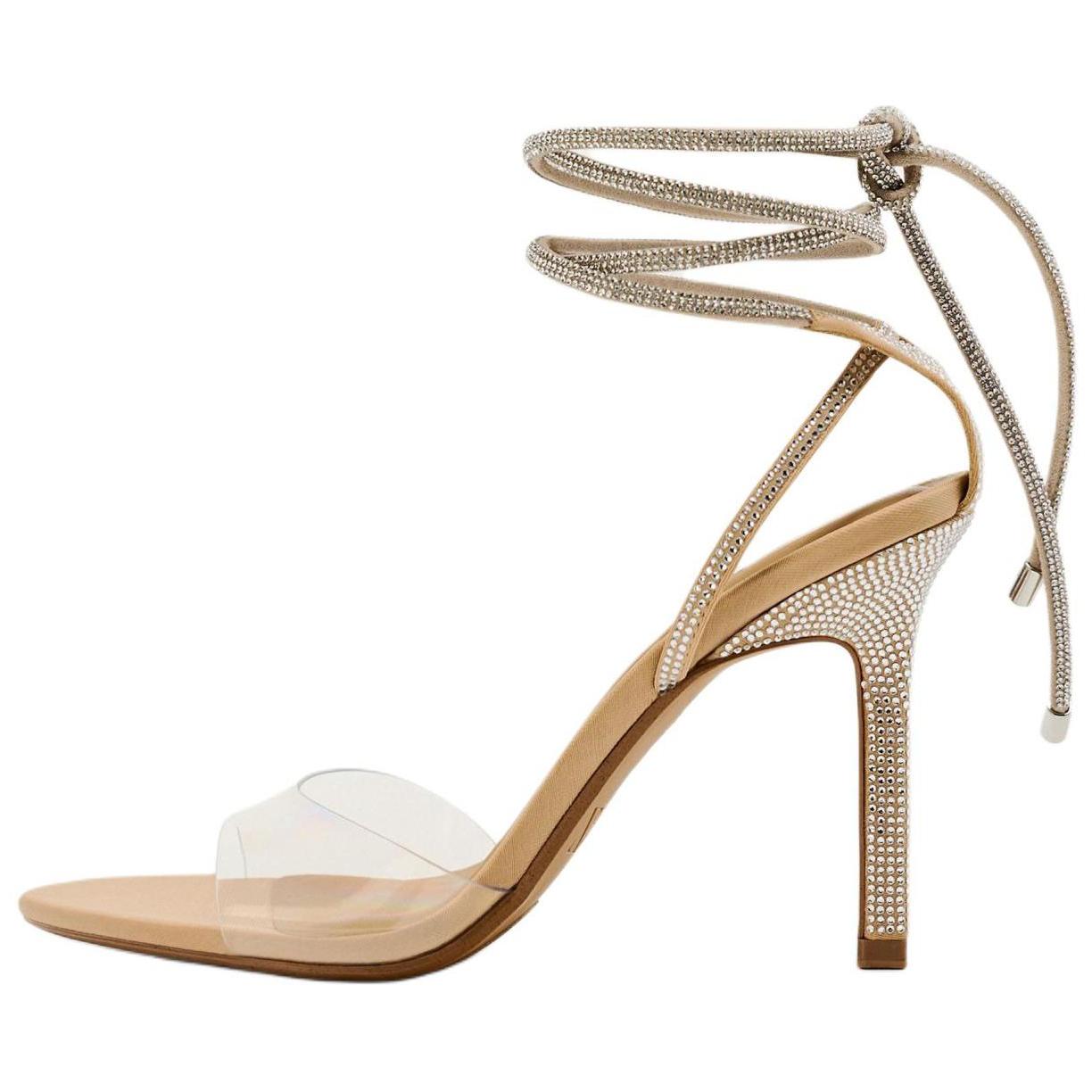 

Zara Fashionable Versatile High Heel Sandals Women Sandals Brown 13346310098 38