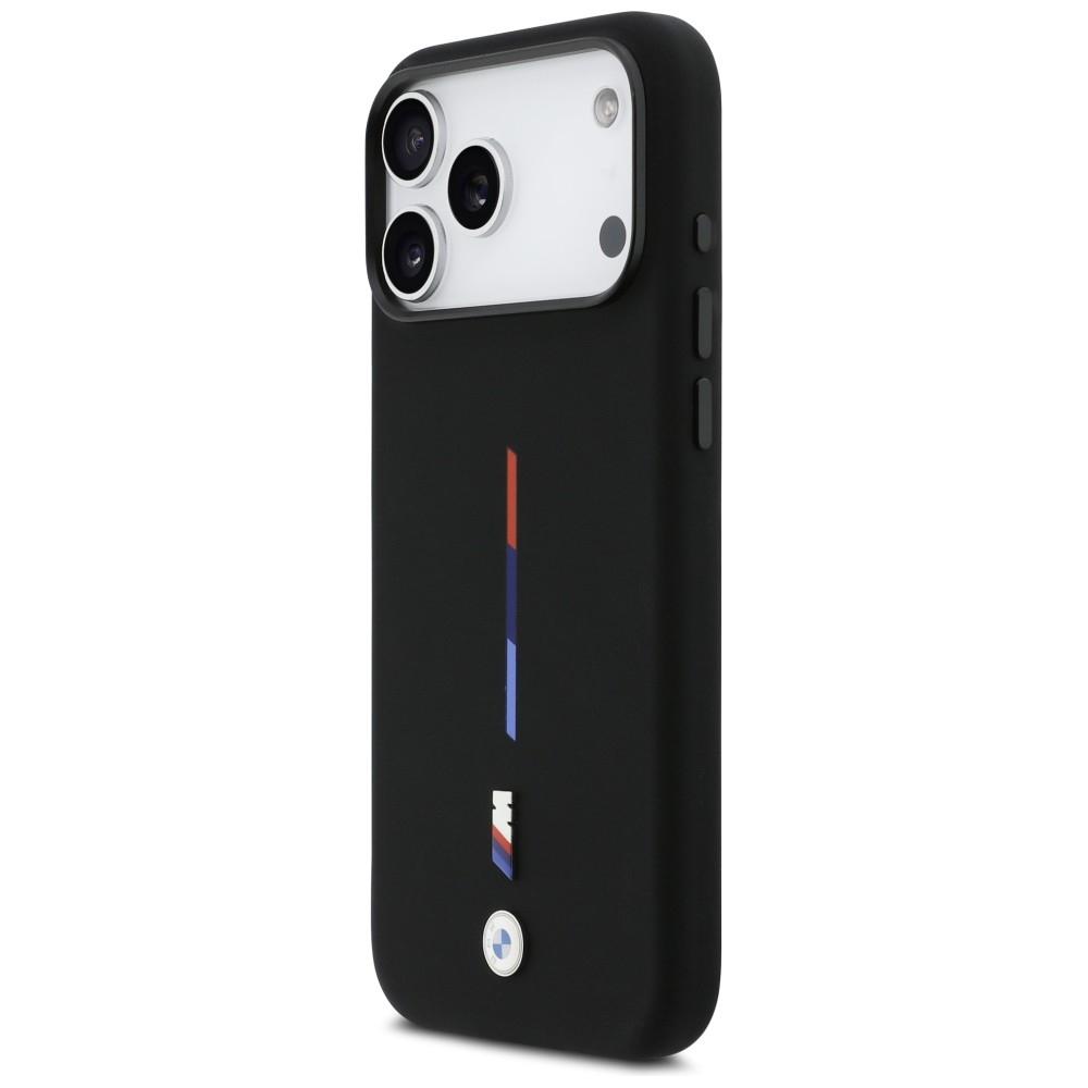BMW M Silikon Dreifarbige Linie MagSafe iPhone 17 Pro Max Hülle Schwarz
