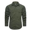Outdoor Quick-drying Waterproof Shirt Multi-pocket Tooling Men's Lapel Long-sleeved Casual Solid Color Shirt Middle-aged and Young Jacket