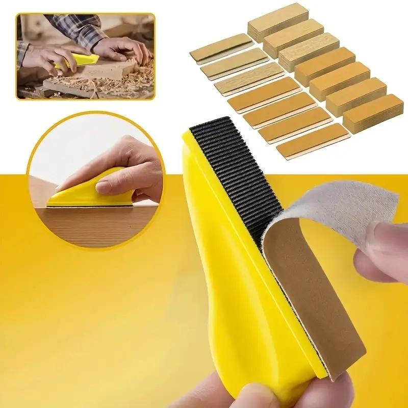 15/36/106pcs Mini Polishing Kit, Medium Grind Aluminate Sandpaper, Plastic Handle for Woodworking and Tight Spaces
