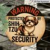 2D platt tryckt, "Varning för hund" Vakt - Aluminiumskylt Design med texten "Skyddad av Shih Tzu Säkerhet", Lämplig för Hem, Kontor, Sovrum, Butik