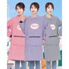 Household Kitchen Cleaning Baking Cooking Cotton Plaid Long Sleeve Apron Women's Waterproof Oil Proof Coverall Adult Fashion