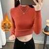 2025 Women's Fleece Knit Round Neck Sweater - Warm, Thick, Plus Velvet One-Piece Base Layer for Autumn/Winter