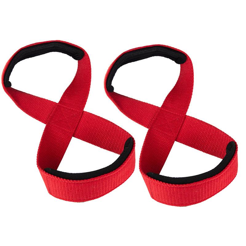 2 Adet Pedli Sekiz Şekilli Kayışlar Deadlift Ağırlık Kaldırma Bilek Kayışları Kaymaz Spor Fitness Power Lifter Egzersiz Barfiks Kayışları