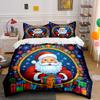 Santa Claus with Gifts Design Bedding Duvet Cover Set  (1*Duvet Cover 2*Pillowcases, Without Duvet Insert)