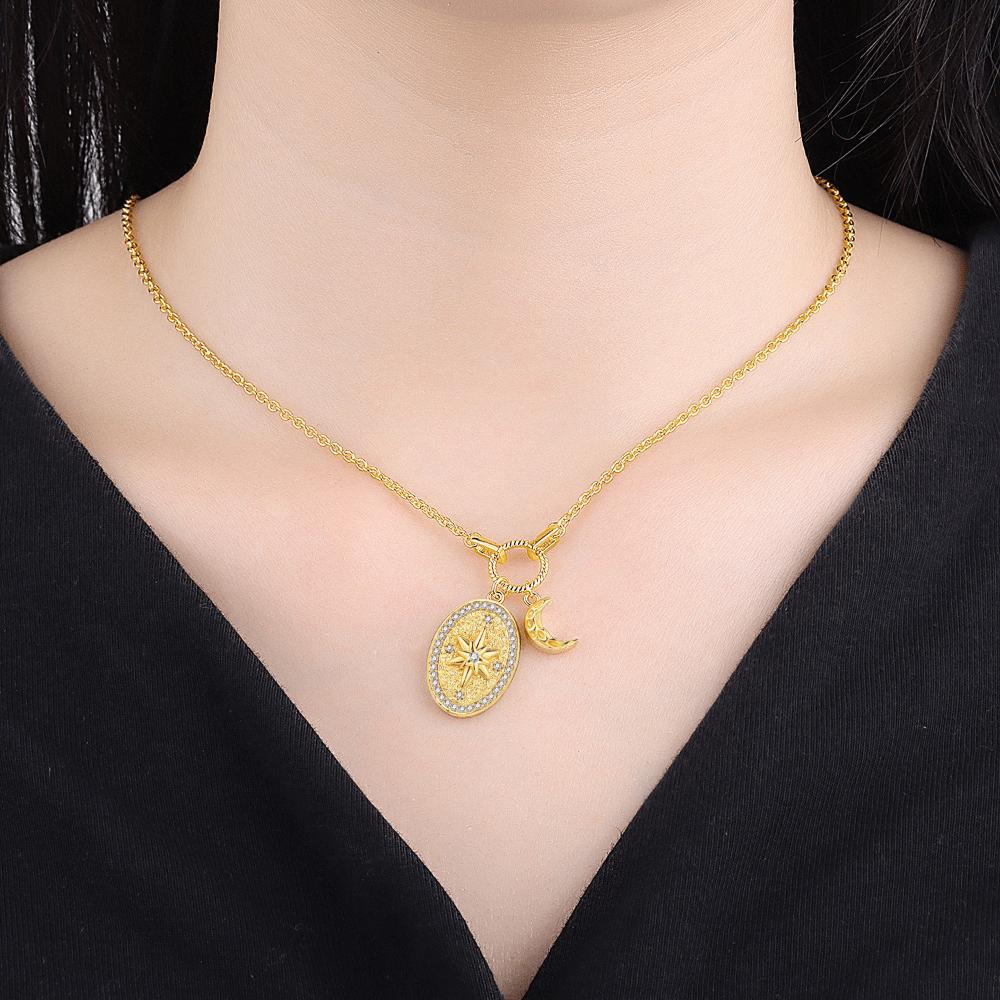 European and American new star moon necklace light luxury fashion versatile collarbone chain