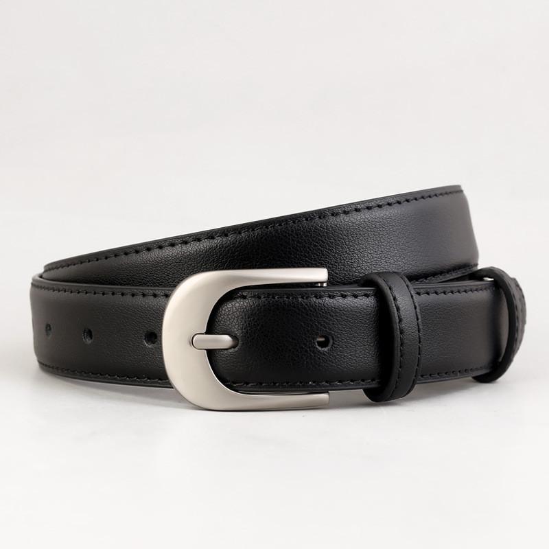 

Leather Belt For Women With Zinc Alloy Buckle For Casual And Office Wear чёрный